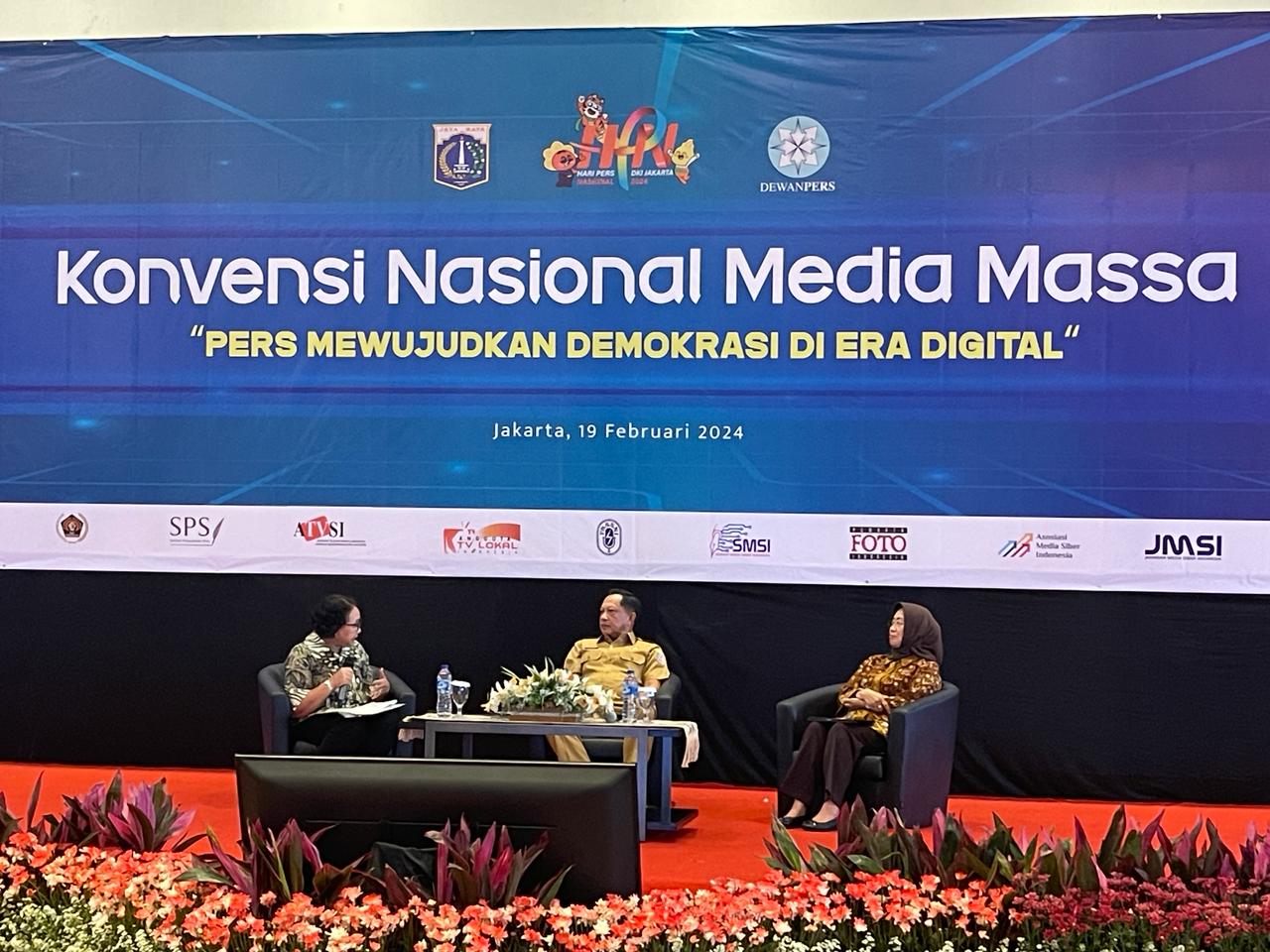 Mendagri Tito Karnavian Konvensi Nasional Media Massa bertema ‘Mengawal Hasil Pemilu’ di Putri Duyung Cottage, Jakarta (19/2). 