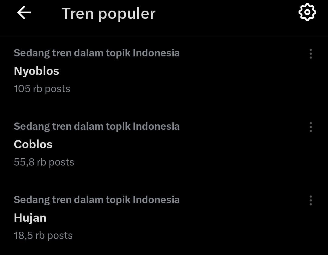 Topik Nyoblos menjadi trending topik di linimasa media sosial X.