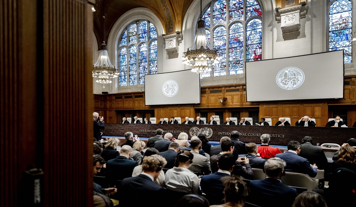 Suasana sidang di Mahkamah Internasional di Den Haag, Belanda