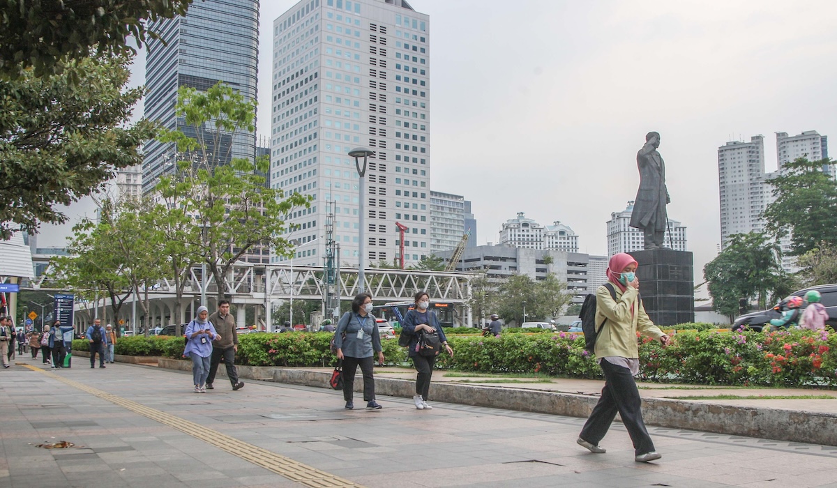 Pekerja di Jakarta saat jam pulang kanror