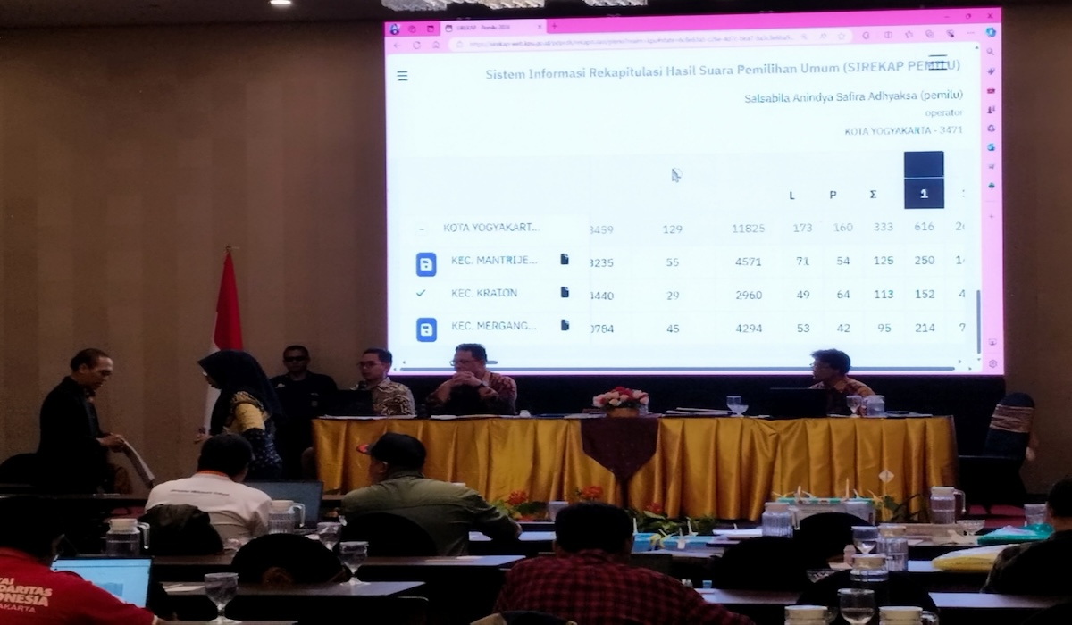 Rekapitulasi suara di tingkat Kabupaten/Kota di Daerah Istimewa Yogyakarta