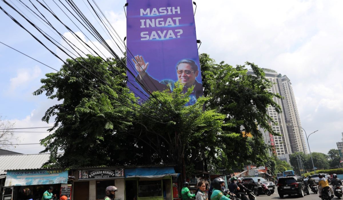 Baliho bergambar Presiden ke-6 RI, Susilo Bambang Yudhoyono (SBY)