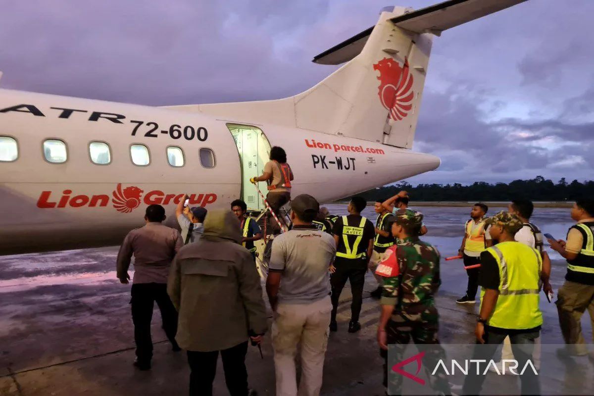 Pesawat Wings Air ATR 72-600 PK-WJT yang ditembak KKB Papua terbang dari Bandara Udara Sentani di Kabupaten Jayapura, Papua tujuan Yahukimo.