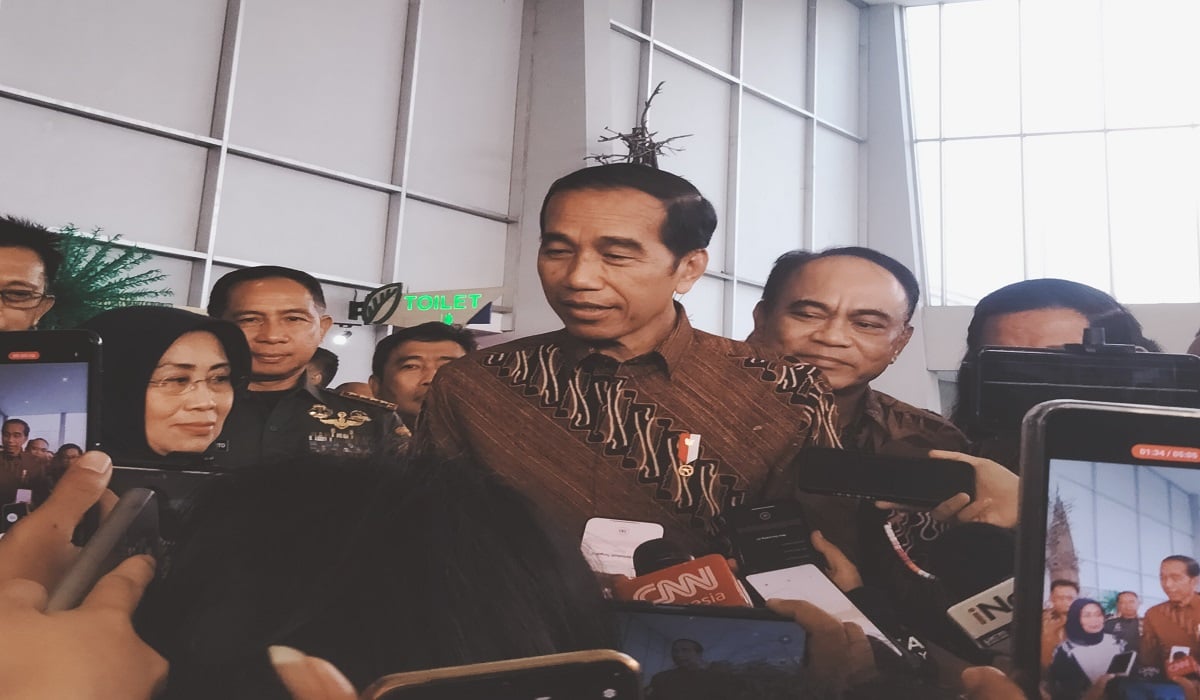 Presiden Joko Widodo di sela peringatan Hari Pers Nasional di Ancol, Jakarta Utara