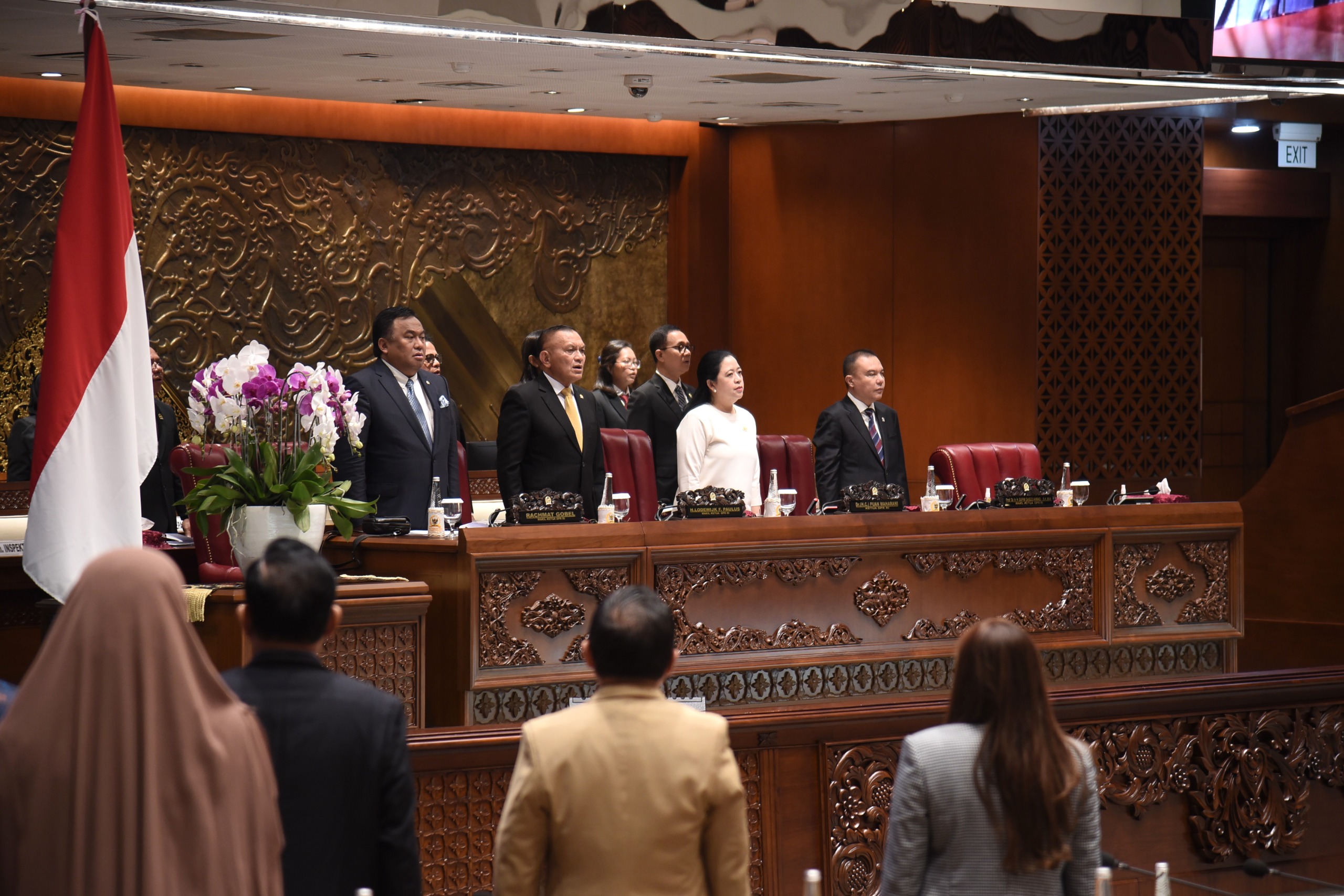 Ketua DPR RI Puan Maharani menutup masa sidang DPR III Tahun Sidang 2023-2024  di Gedung Nusantara II, Kompleks Parlemen, Senayan, Jakarta.