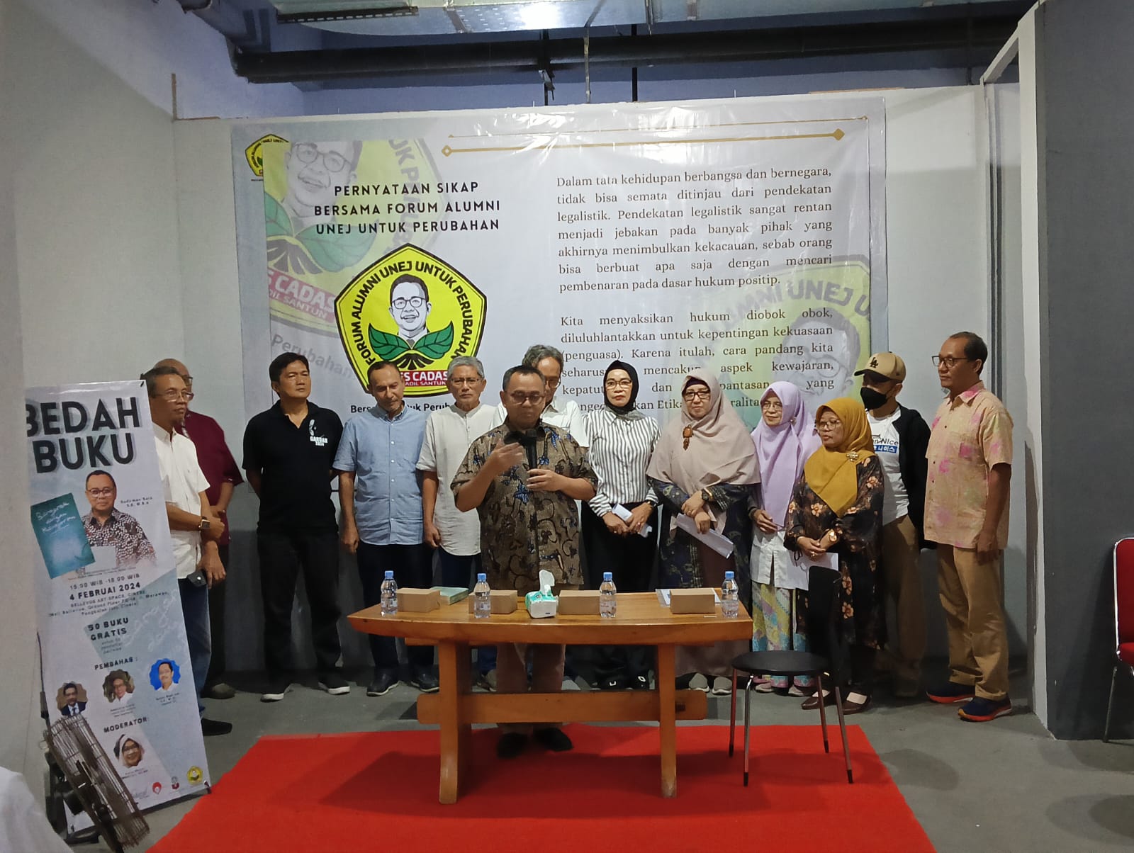 Forum Alumni UNEJ Untuk Perubahan serukan penyelenggara negara bertobat moral dan menghayati nilai-nilai keadilan dalam Pancasila.