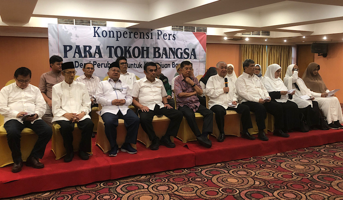 Perwakilan tokoh bangsa dan ormas Sabriati Aziz di Hotel Ambhara, Jakarta Selatan, Kamis, 1 Februari 2024.