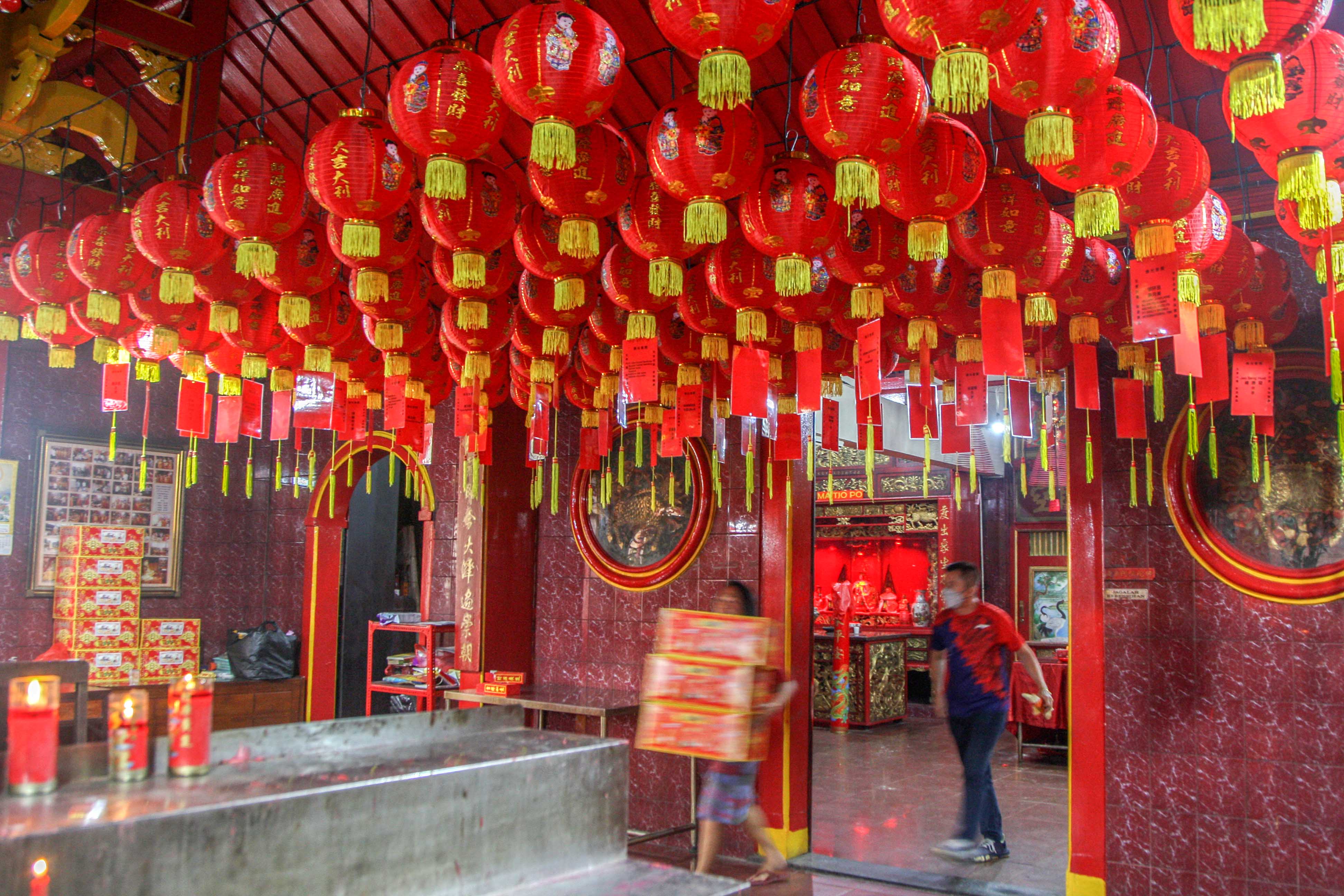 Wihara Dharma Bhakti, Petak Sembilan, Glodok, Jakarta, bersiap menyambut Imlek 2024.