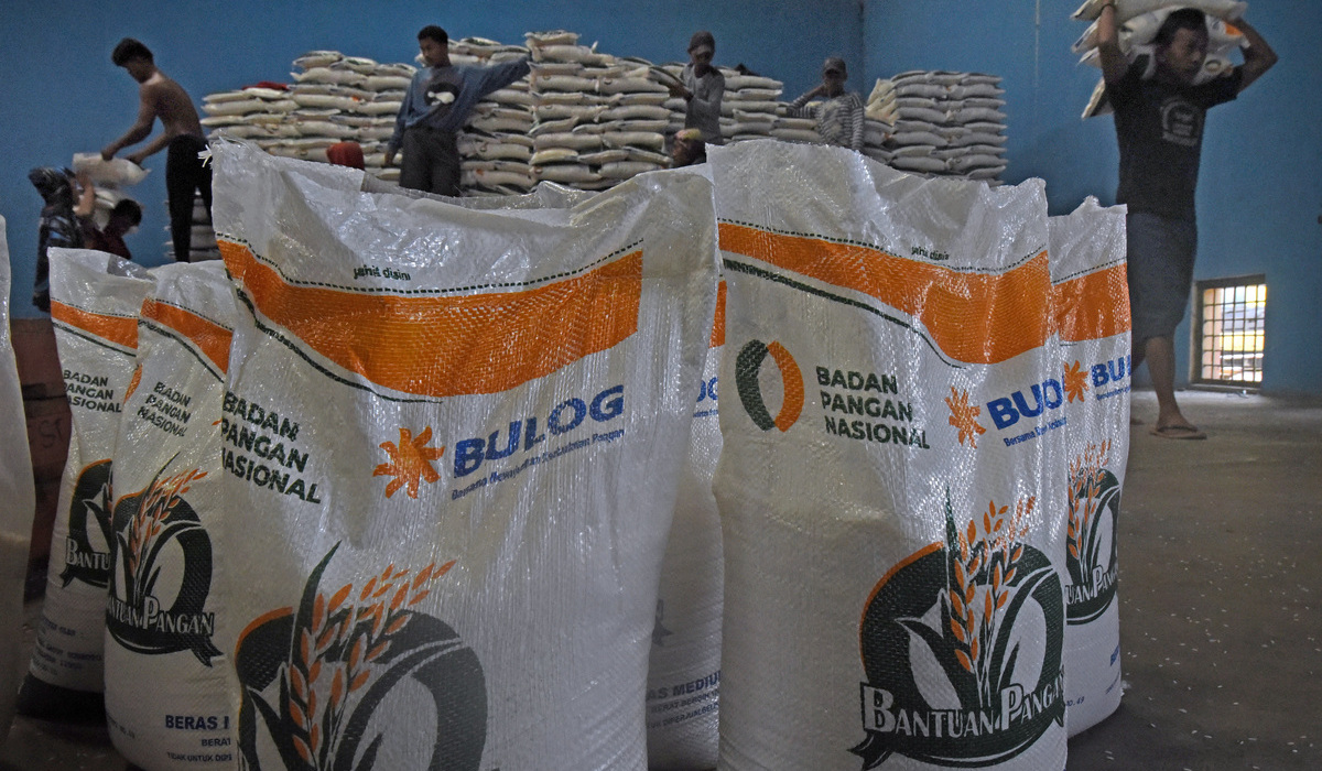 Ilustrasi beras Bulog.