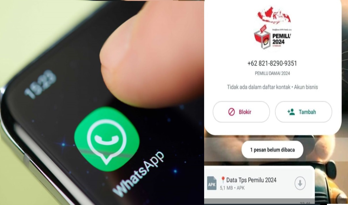 Waspadalah dengan aksi penipu yang mengirimkan file APK dengan nama 'Undangan Pemilu DPT' atau 'Data TPS Pemilu 2024'