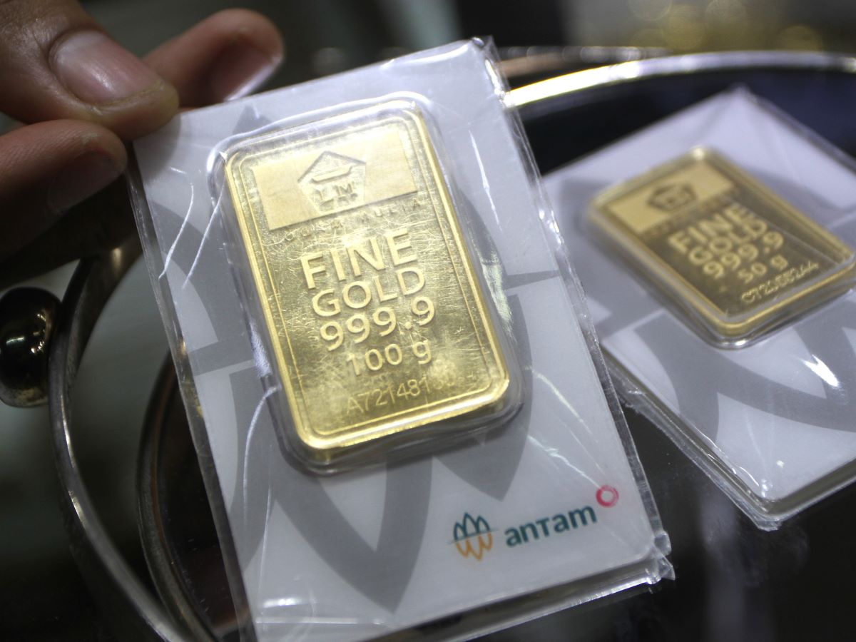 Ilustrasi emas batangan.