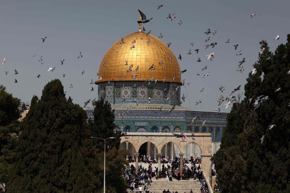 Kubah Shahkrah atau Dome of The Rock di Komplek Masjidil Aqsa, Yerusalem tempat Nabi Muhammad SAW melakukan Isra dari Masjidil Haram, Saudi.