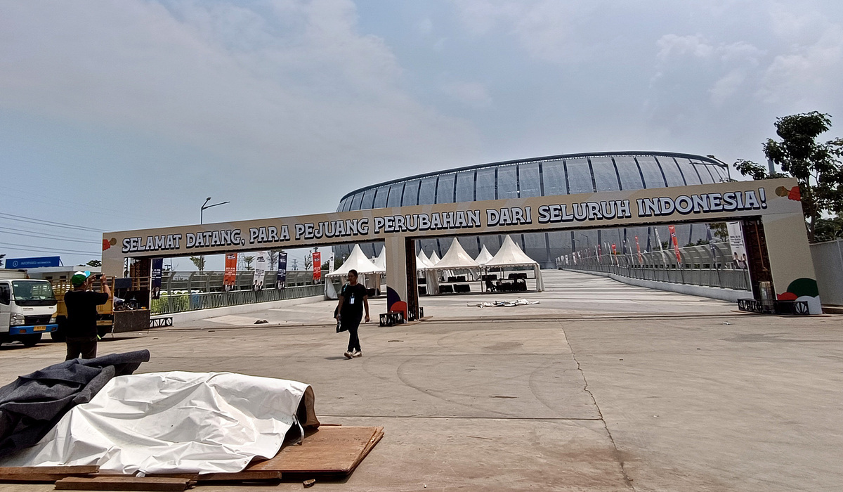 Sejumlah persiapan terus dilakukan jelang kampanye akbar Capres dan Cawapres 01, Anies Baswedan dan Muhaimin Iskandar di JIS.