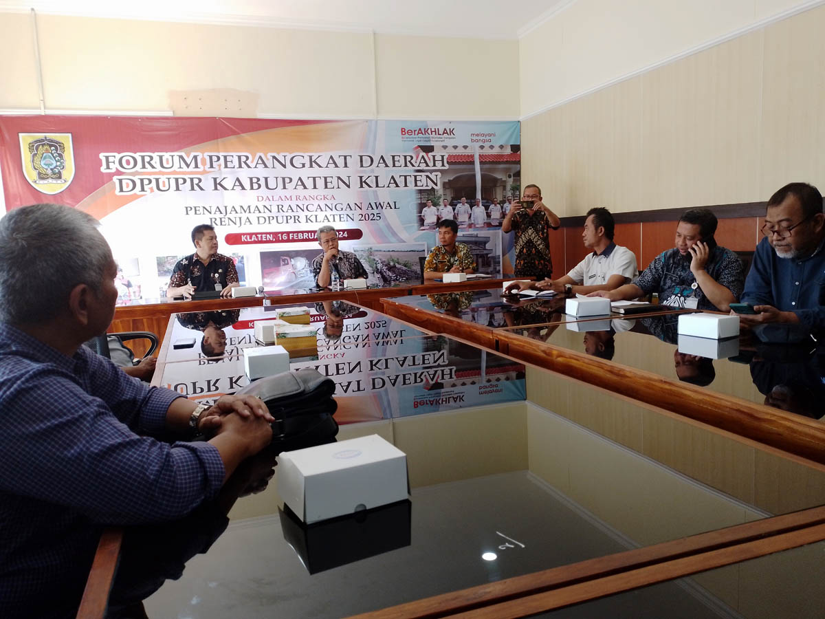 Dinas PUPR Klaten menggelar forum perangkat daerah dalam rangka penajaman rancangan awal rencana kerja (renja) 2025.