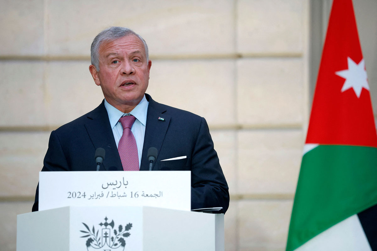 Raja Abdullah II dari Yordania menyatakan upaya diplomatik negaranya memiliki dampak positif dan menegaskan dukungan ke Palestina.