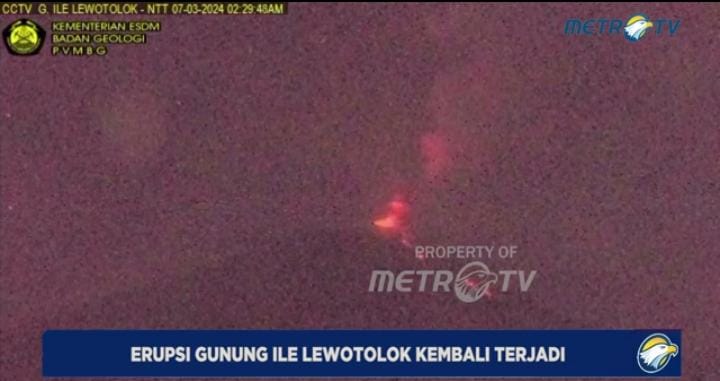 Lava letusan Gunung Uli Lewotolok mengalir ke arah Tenggara Selatan 