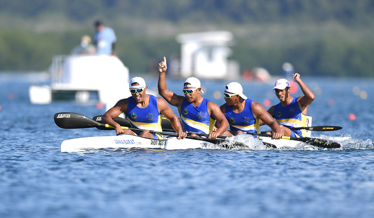 Tim dayung Jawa Barat di PON 2020 di Papua.