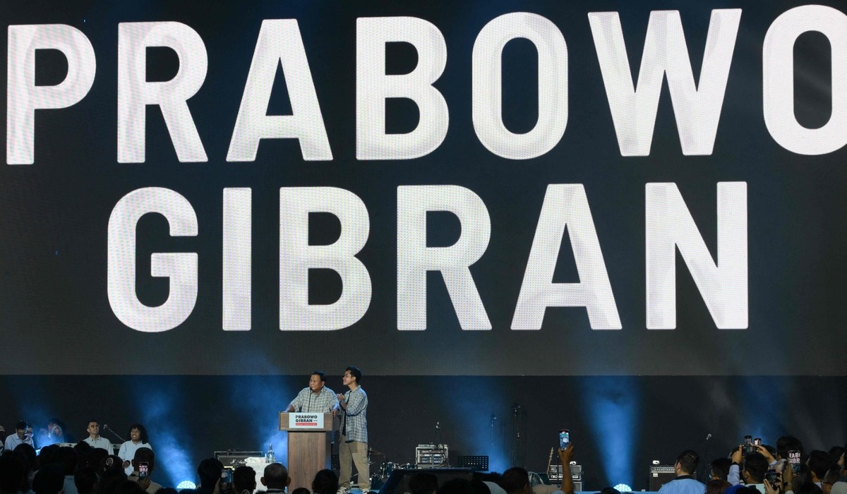 Prabowo Subianto dan Gibran Rakabuming Raka di Jakarta, 14 Februari 2024.