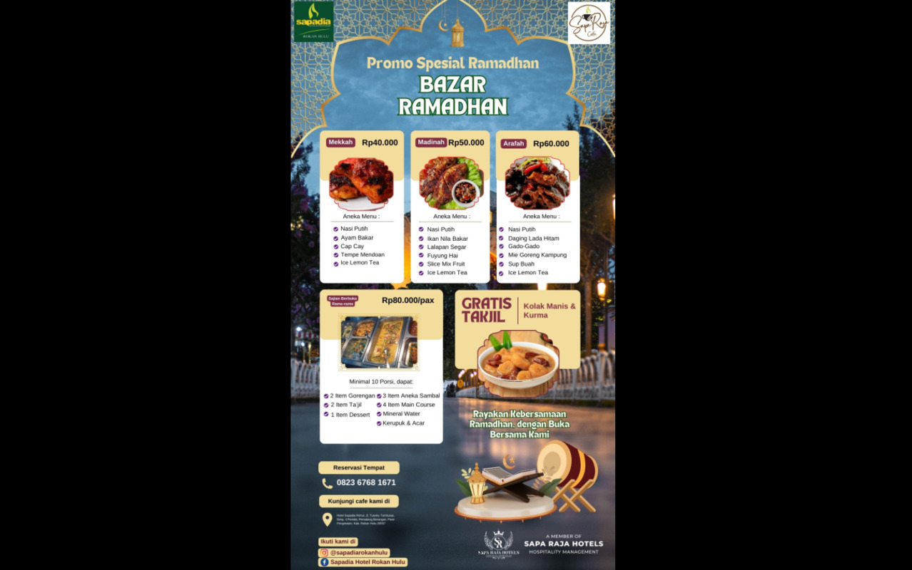 Paket Buka Puasa Sapadia Hotel Rokan Hulu.