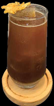 Americano yang disajikan dengan menambahkan tekstur rasa sirup nanas dan campuran teh melati.