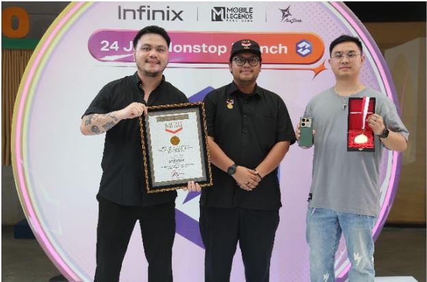 Peluncuran Note 40 Series memecahkan rekor MURI Peluncuran Produk Smartphone Gaming secara Nonstop Terlama ke Infinix.