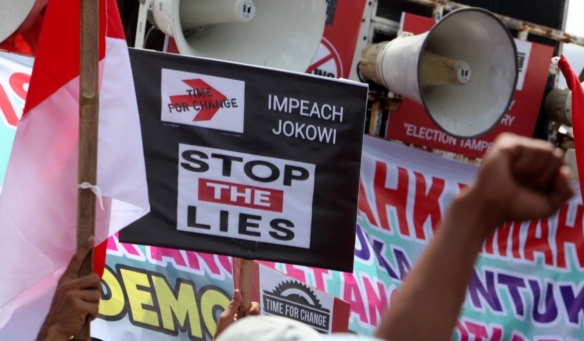 Demo tolak hasil Pemilu 2024 dan desak DPR RI melakukan hak angket 