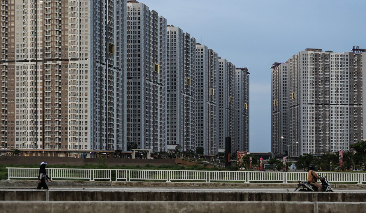 Hunian vertikal yang dibangun kawasan Pantai Indah Kapuk (PIK) 2, Tangerang, Banten.