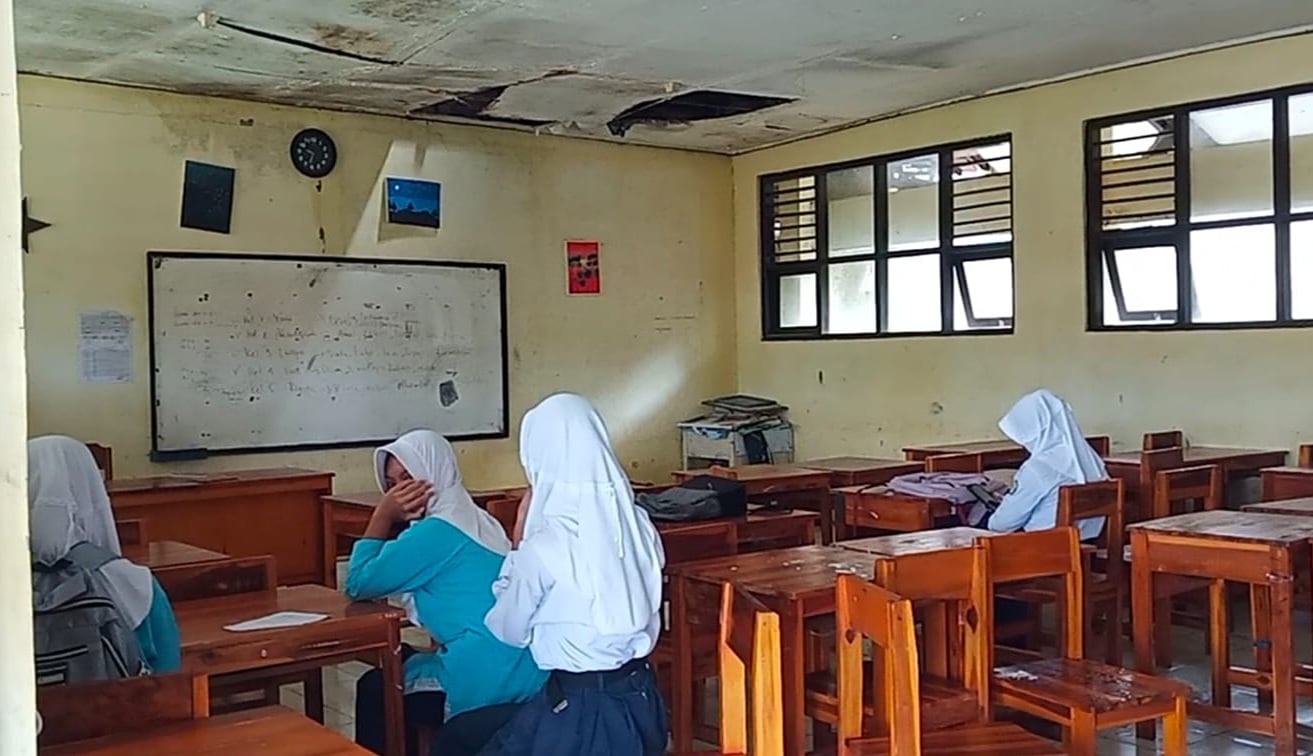 Salah satu ruangan kelas di SMPN 1 Jampangtengah, Kabupaten Sukabumi