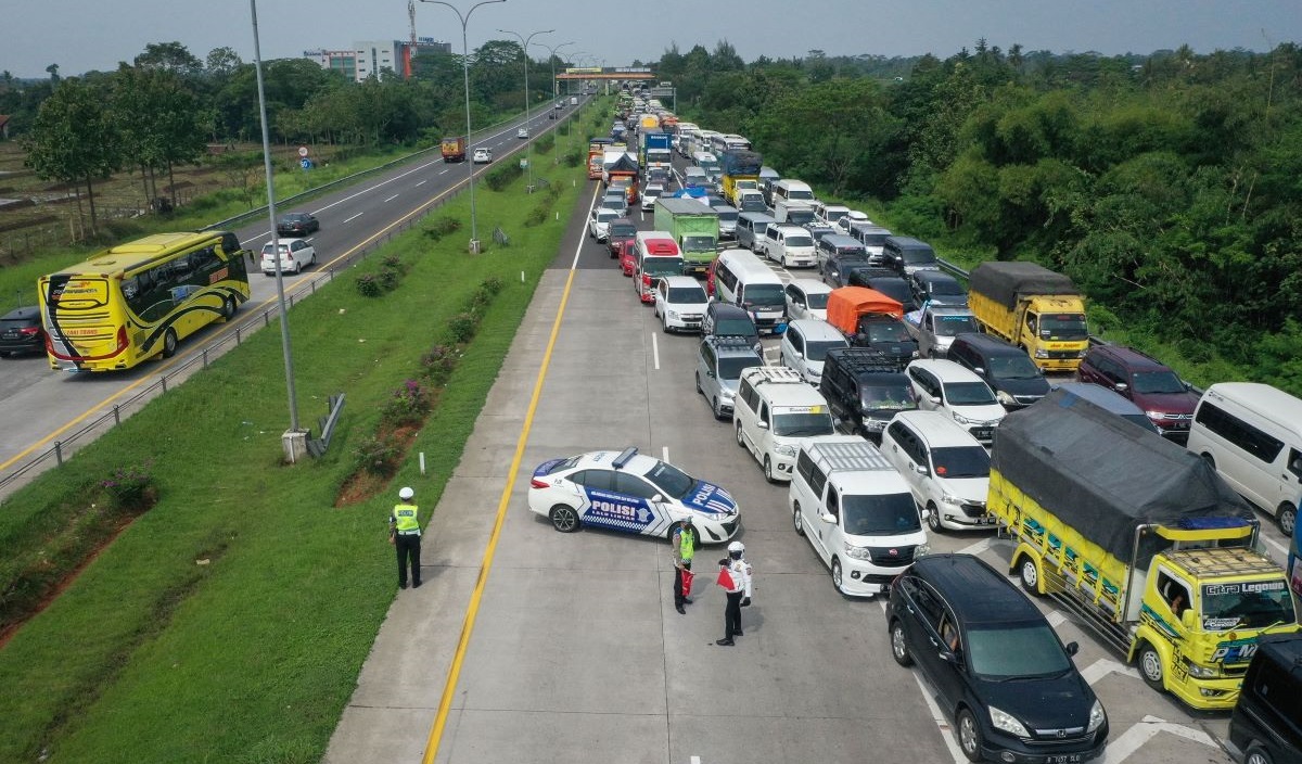 Ilustrasi one way saat mudik.