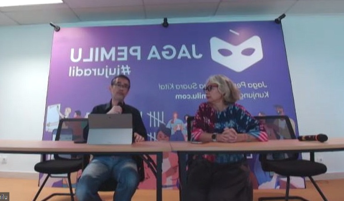 Konferensi pers Jaga Pemilu di Kuningan, Jakarta Selatan, Selasa, 26 Maret 2024.