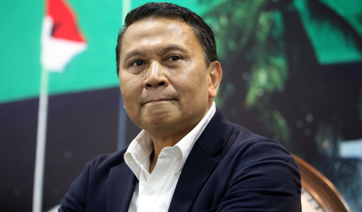 Anggota Komisi II DPR Mardani Ali Sera difoto dalam diskusi dialektika di Press Room DPR, Gedung Nusantara III, Kompleks Parlemen Senayan.