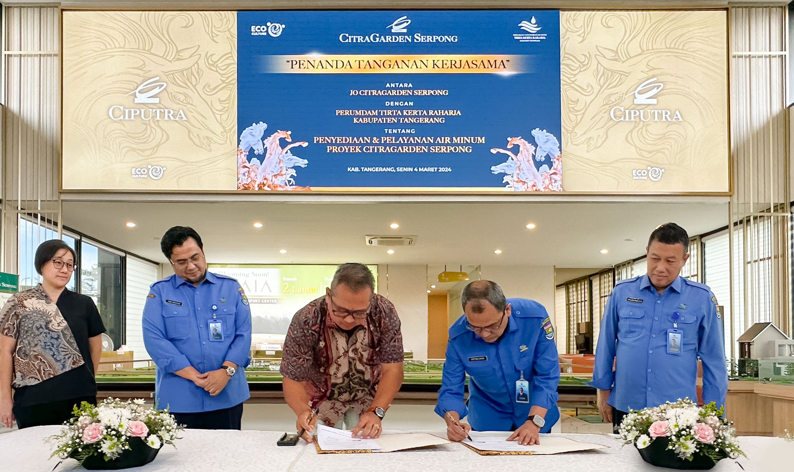 CitraGarden Serpong  melakukan penandatangan perjanjian kerja sama dengan PERUMDAM Tirta Kerta Raharja (TKR) untuk penyediaan air minum.