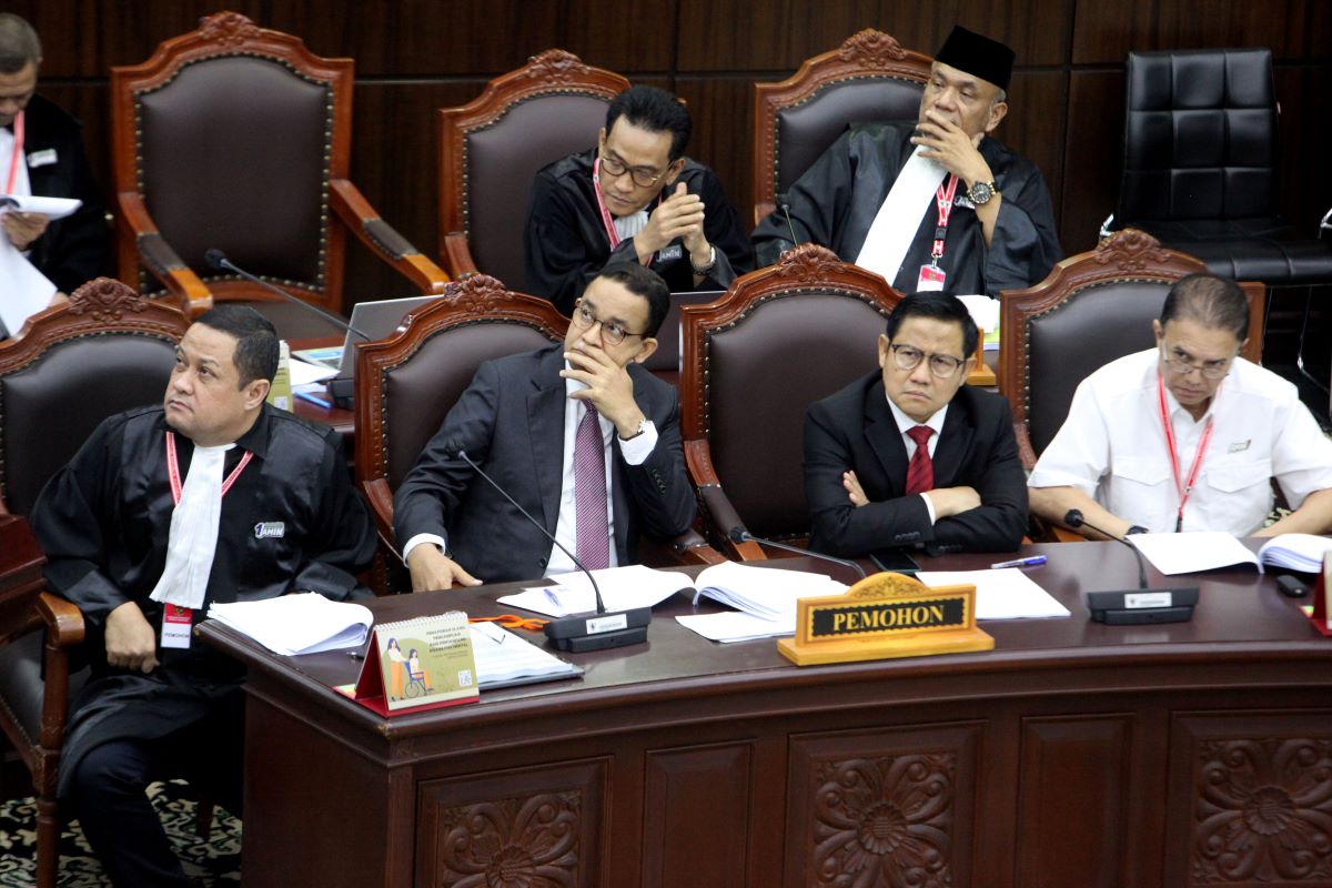 Situasi sidang perdana Perselisihan Hasil Pemilihan Umum (PHPU) Pilpres 2024 di Gedung Mahkamah Konstitusi, Jakarta.
