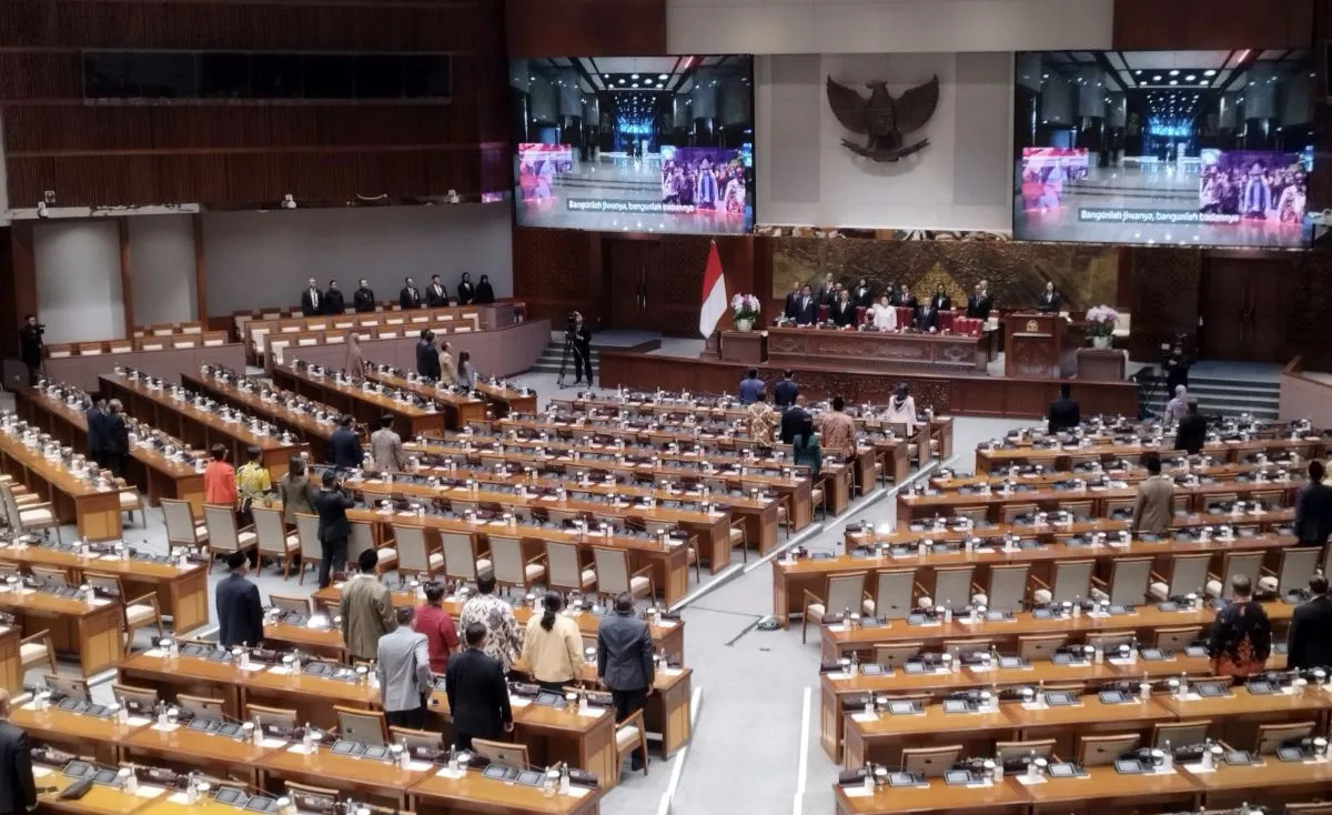 Suasana Rapat Paripurna DPR RI di Kompleks Parlemen, Jakarta. 