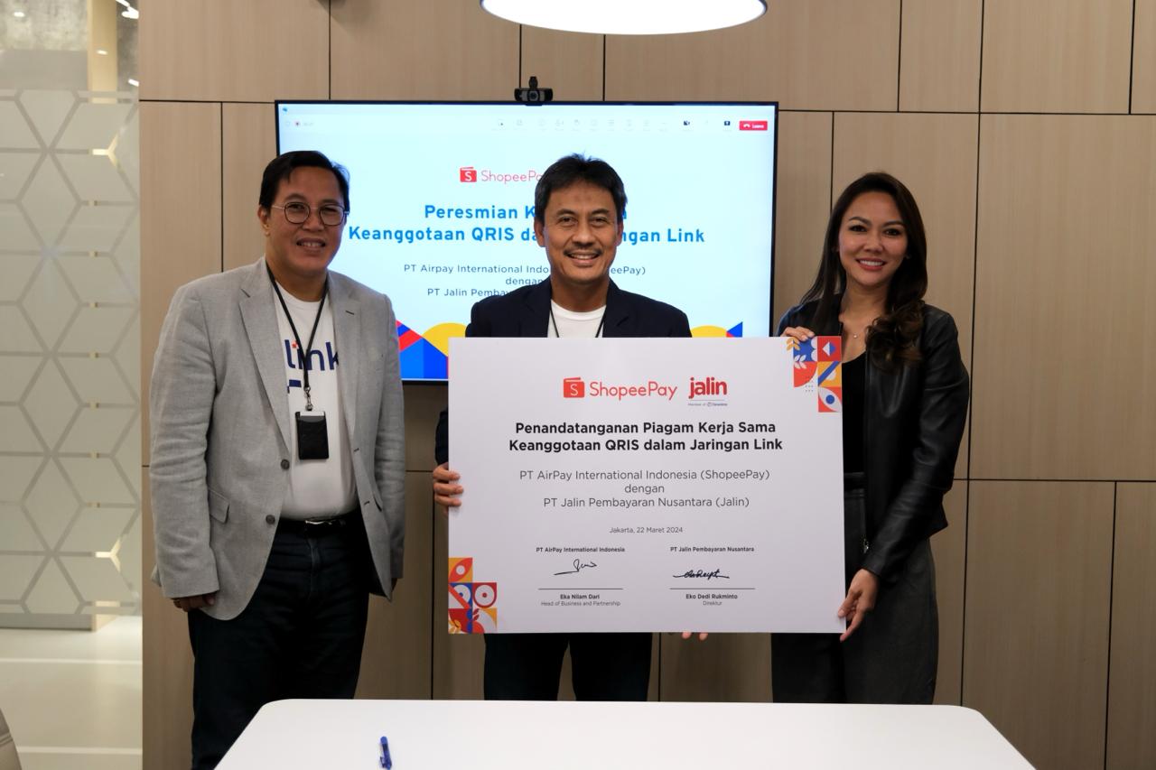 PT Jalin Pembayaran Nusantara (Jalin) menjalin kerja sama strategis dengan PT AirPay International Indonesia (Shopeepay)