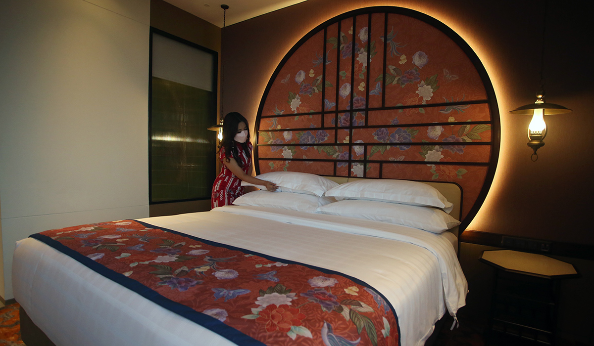 Ilustrasi kamar hotel.