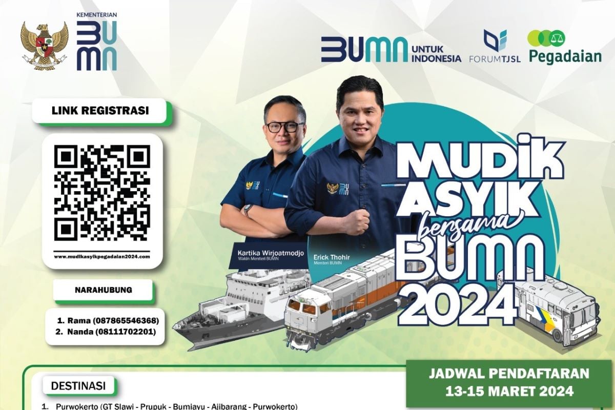 Poster program mudik gratis Pegadaian