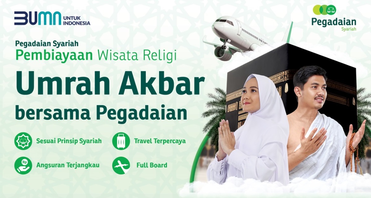 Pegadaian mengadakan Umrah Akbar Pegadaian dengan jadwal keberangkatan 22, 23, dan 24 April 2024. 