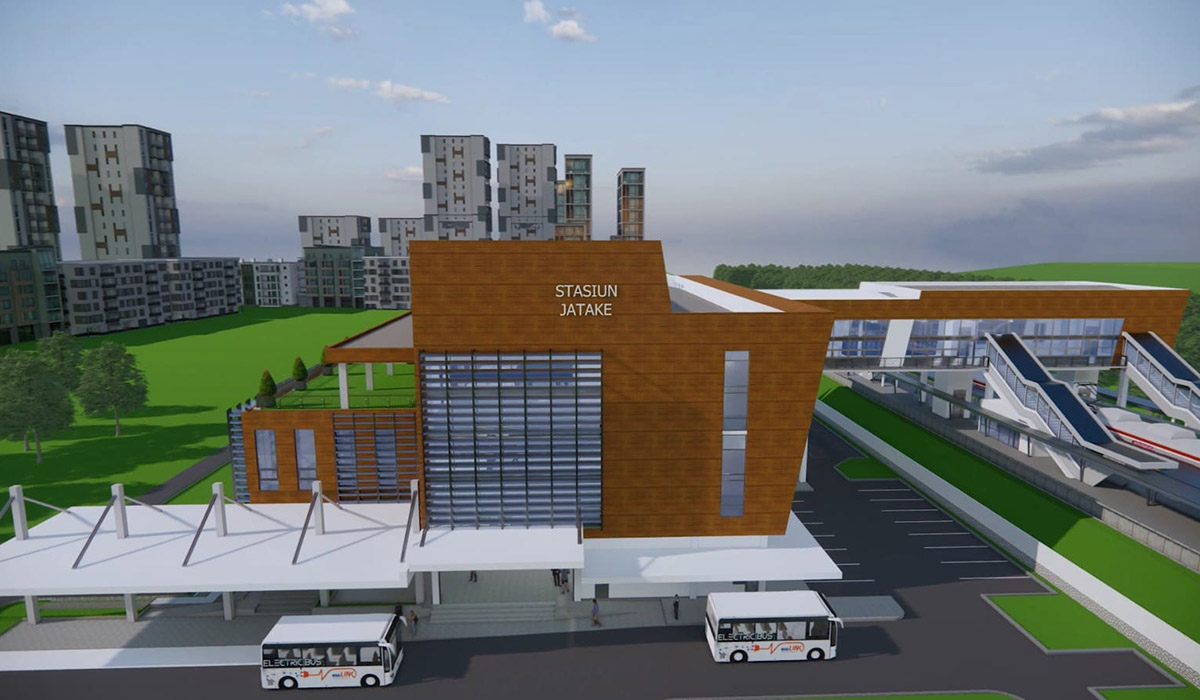 Gedung stasiun Jatake ada di Desa Jatake, Kecamatan Pagedangan, yang lokasinya berada di antara Stasiun Cicayur dan Stasiun Parung Panjang.