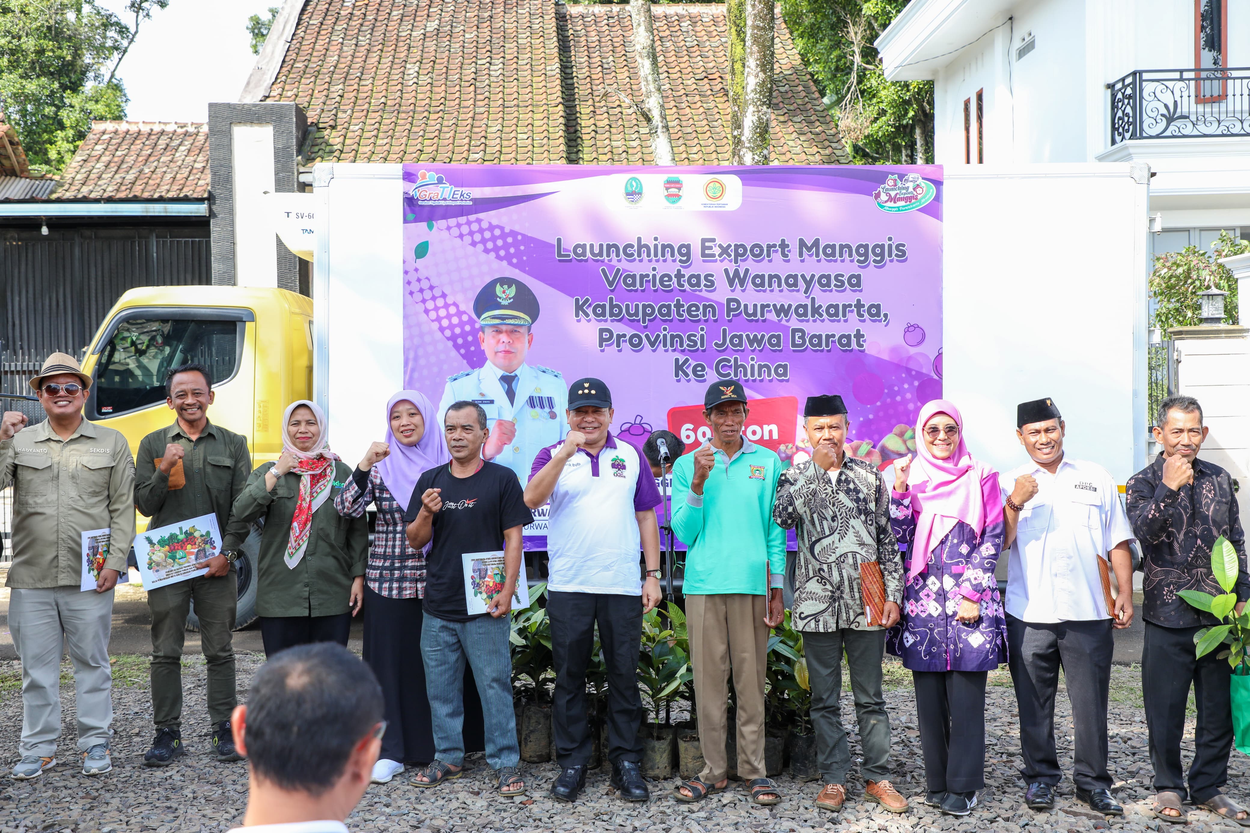 Pelepasan buah manggis yang akan diekspor ke Tiongkok dari Purwakarta