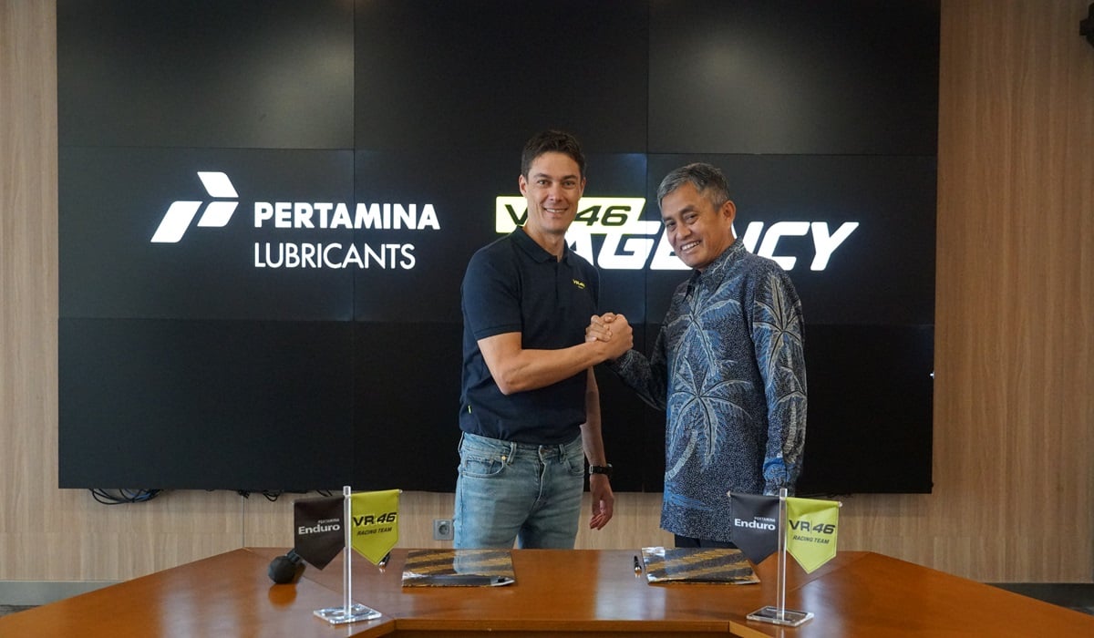 Penandatanganan kerja sama antara Pertamina Lubricants dan VR46 Agency.