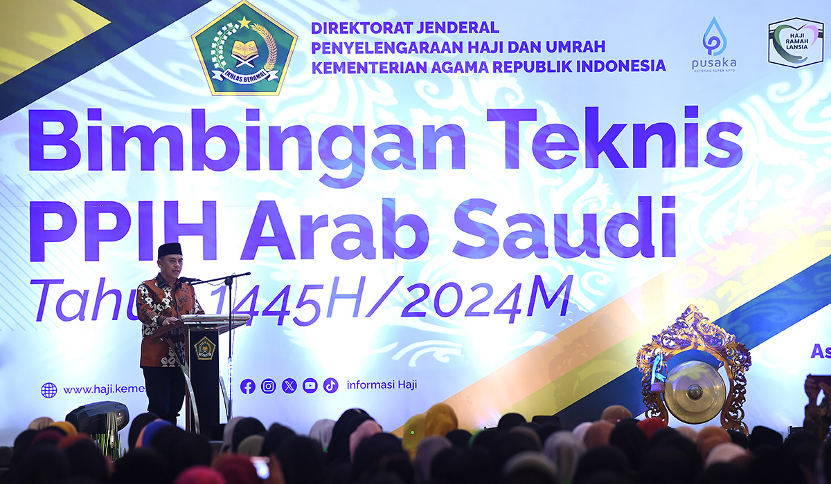 Wakil Menteri Agama Saiful Rahmat Dasuki menyampaikan pengarahan dalam pembukaan Bimbingan Teknis PPIH.