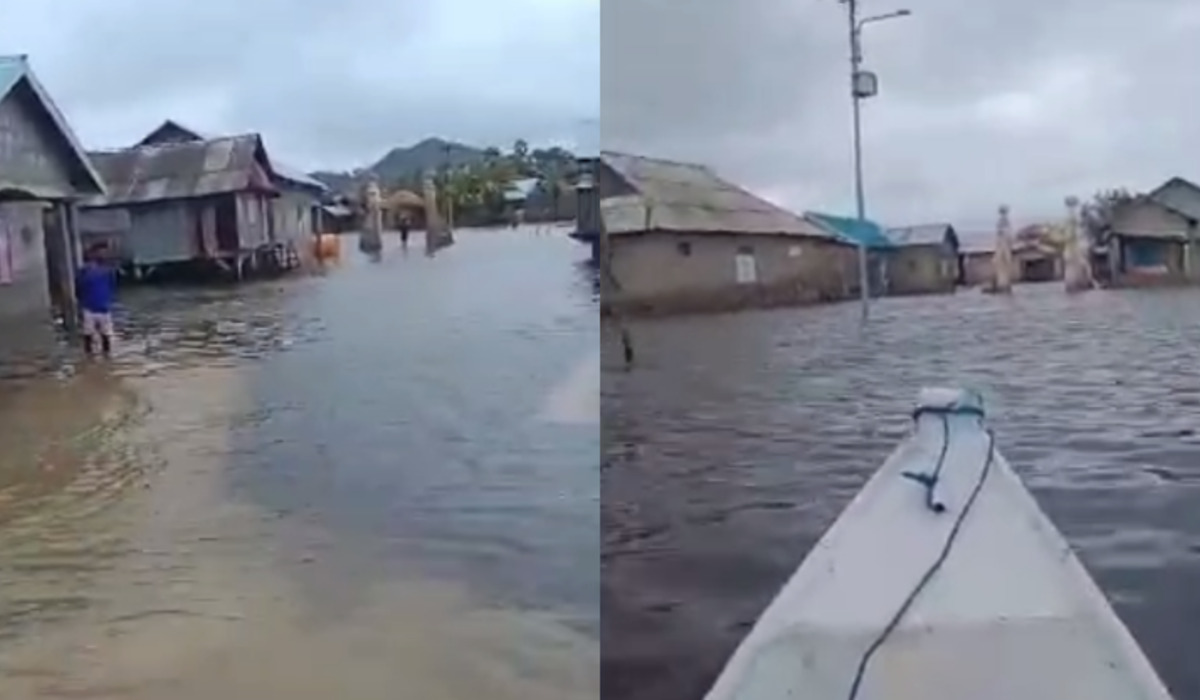 Banjir rob di Kabupaten Sikka, NTT, 12 Maret 2024.