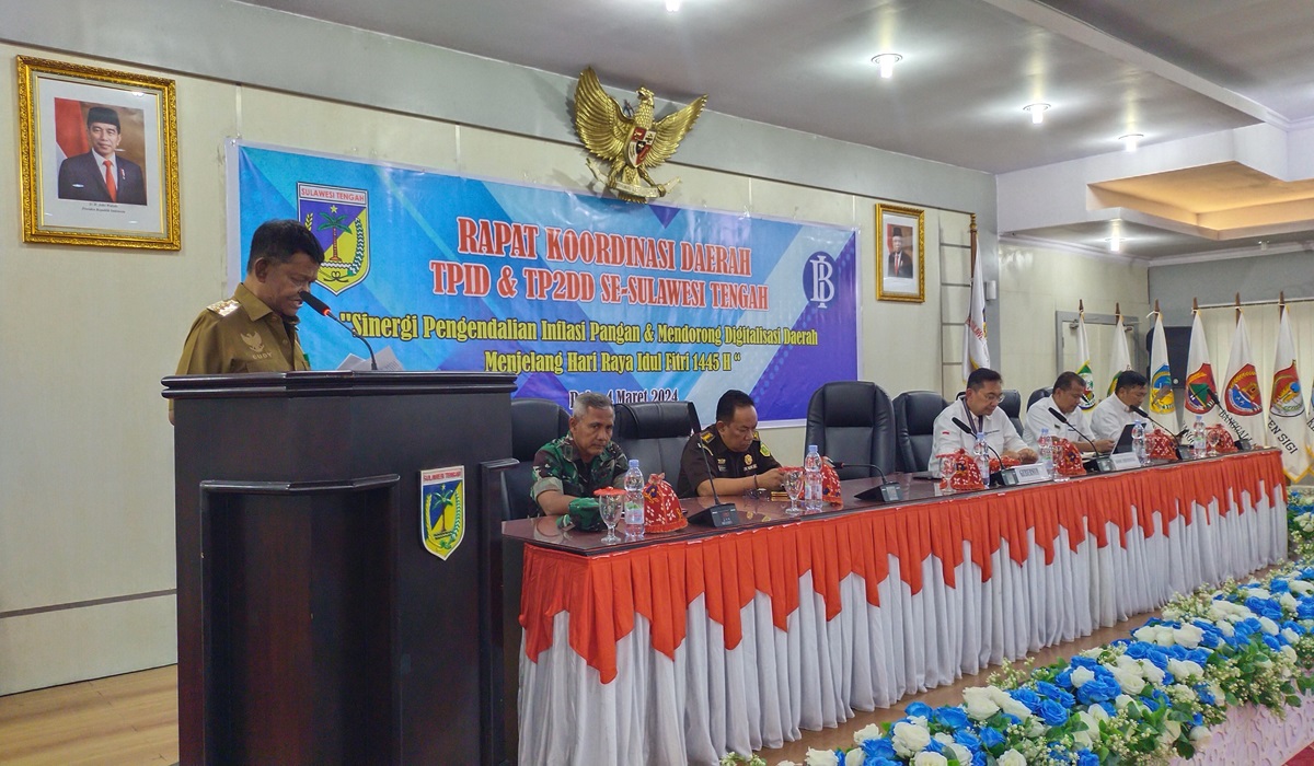 Rapat Koordinasi daerah TPID dan Tim Percepatan dan Perluasan Digitalisasi Daerah (TP2DD) se-Sulawesi Tengah.