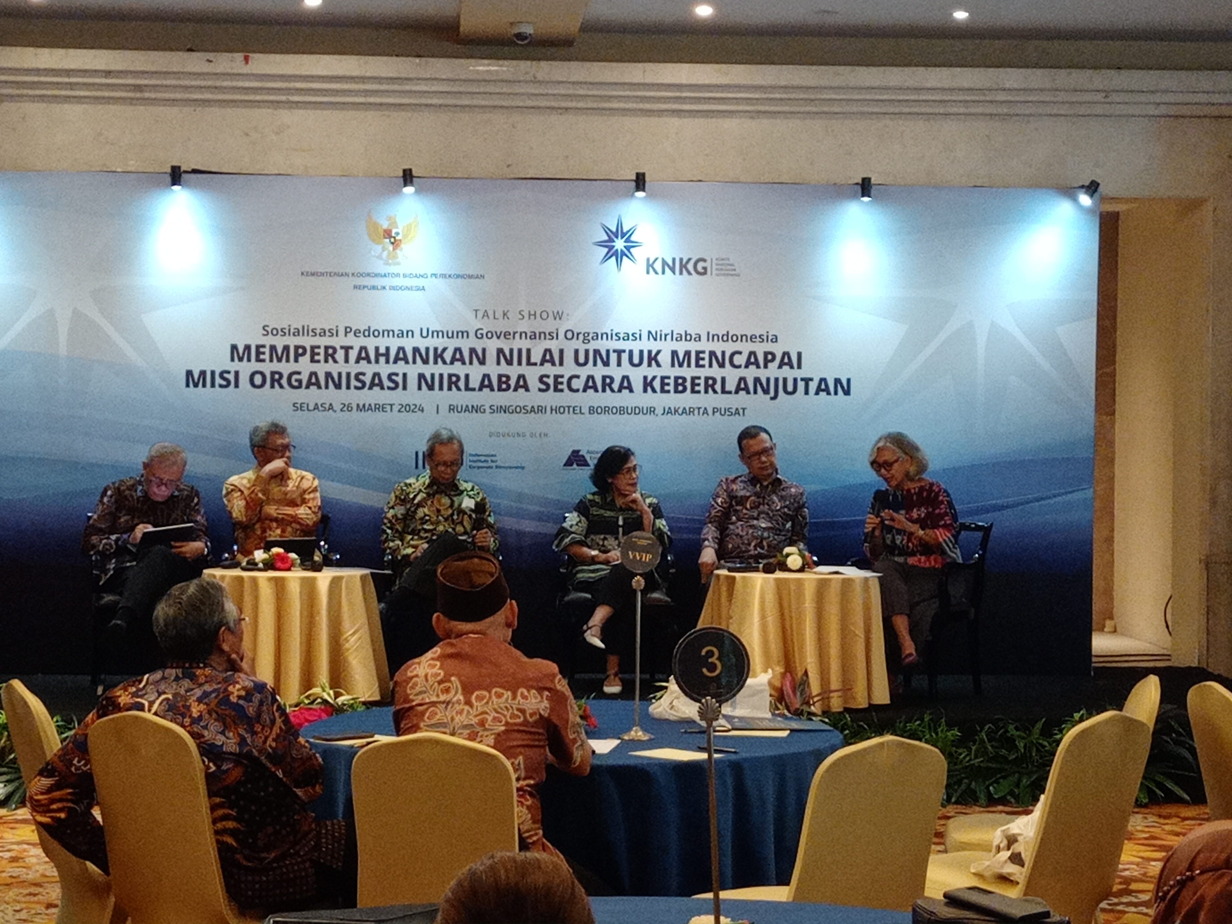 Acara talkshow sekaligus sosialisasi Pedoman Umum Governansi – Organisasi Nirlaba  Indonesia 