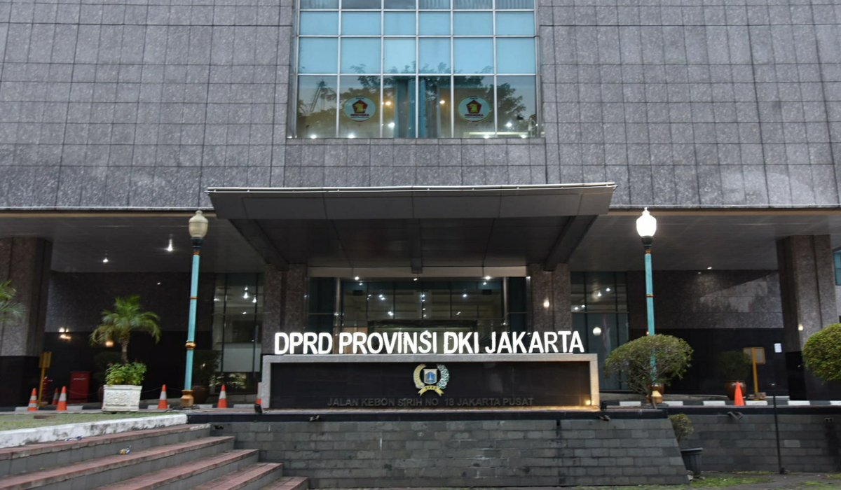 Suasana di Gedung Dewan Perwakilan Rakyat Daerah (DPRD) DKI Jakarta.