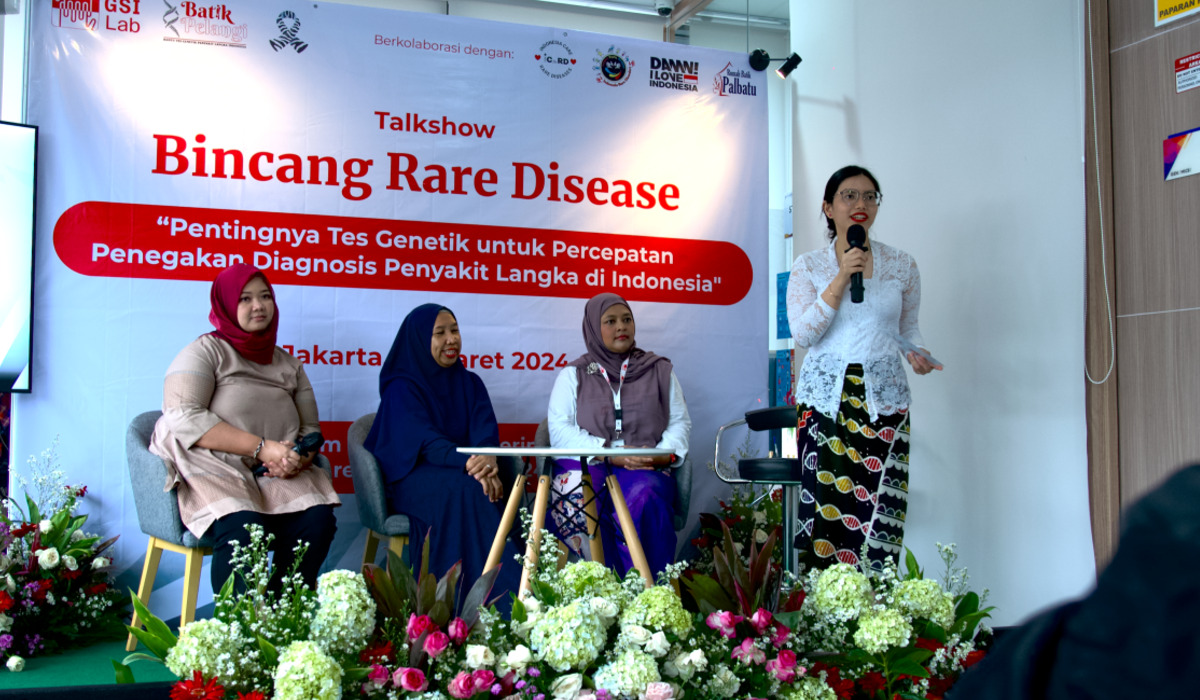 Talkshow dan Sharing Session Bincang Rare Disease, di Klinik Genomics Hub, Setiabudi, Jakarta Selatan, 10 Maret 2024.