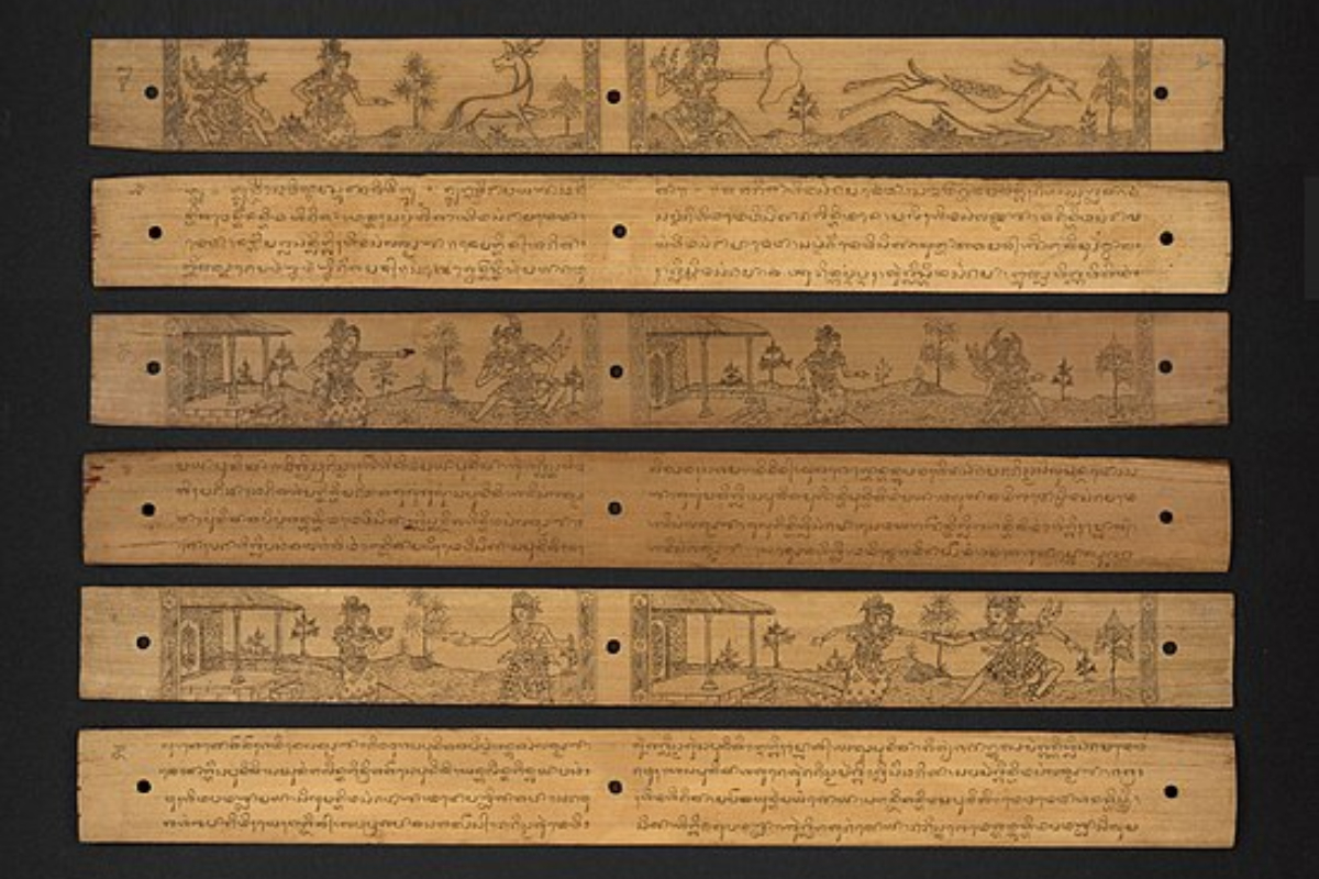 Berikut adalah contoh dari aksara Bali yang diambil dari cuplikan Kakawin Ramayana yang disalin pada tahun 1975 dan saat ini berada diantara