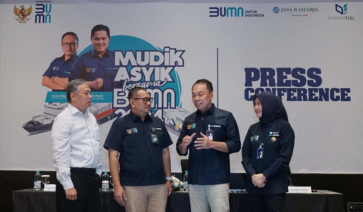 Konferensi pers Mudik Asyik Bersama BUMN 2024.