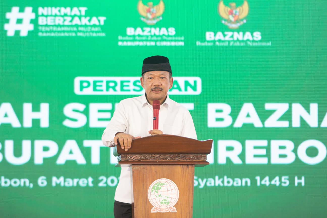 Ketua Baznas RI Prof KH Noor Achmad pada peresmian Rumah Sehat Baznas di Ponpes KHAS Kempek, Cirebon, Jawa Barat, Rabu (5/3).